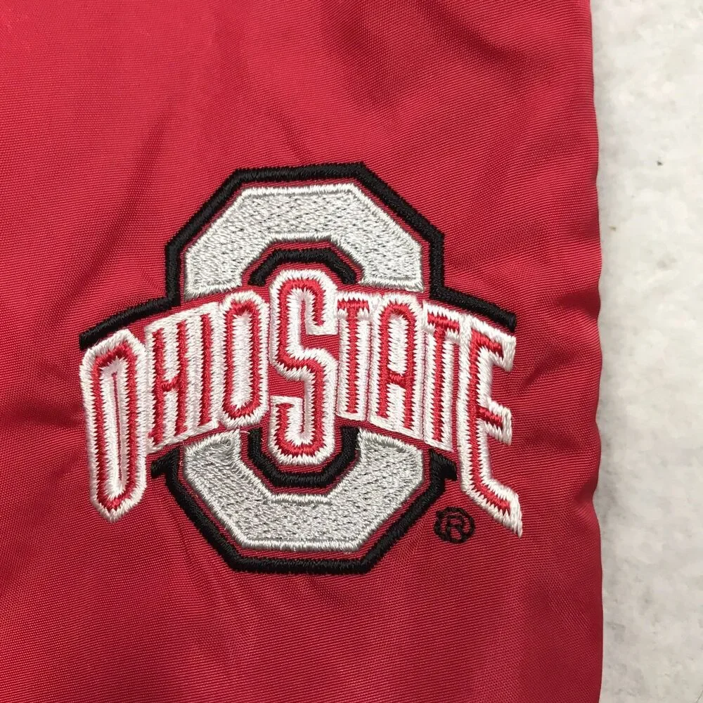 80s NIKE Team Ohio State Track Pants Men L 34x32 Red  Drawstring Mesh Lined vtg